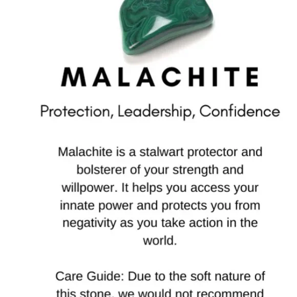 Malachite Moon Pendant Necklace 18K Gold Filled - Picture 4 of 5